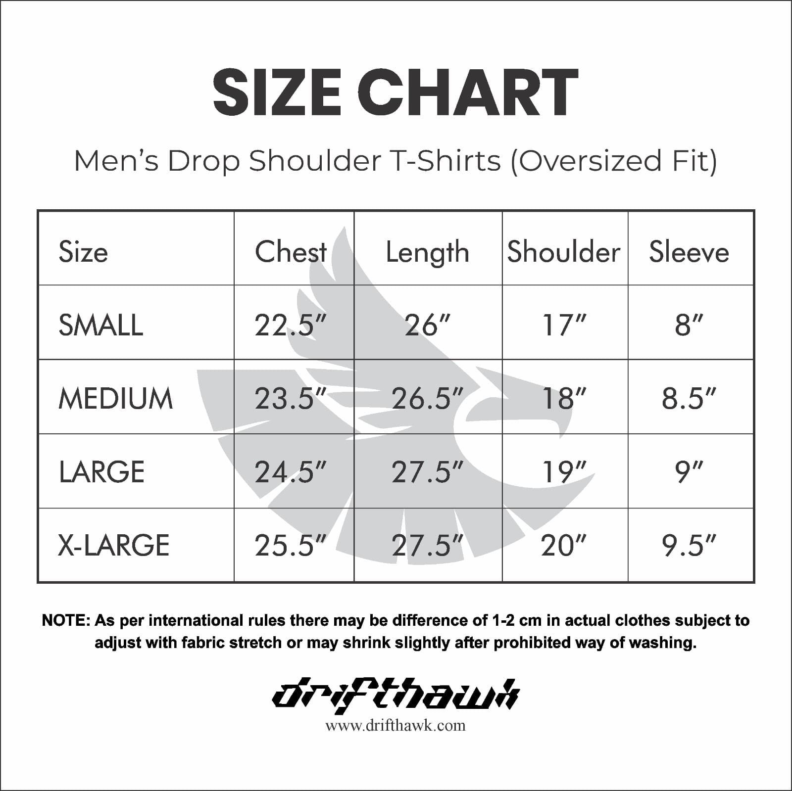 Oversized Black T‑Shirt by Drift Hawk Bold Graphic Fit